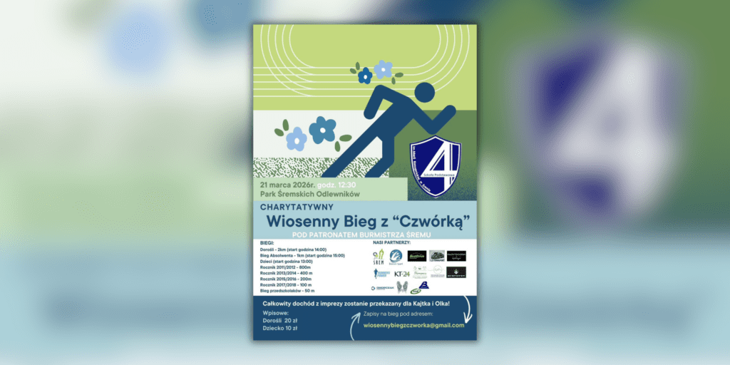 Pobiegną dla Kajtka i Olka. Wiosenna akcja charytatywna śremskiej „Czwórki”